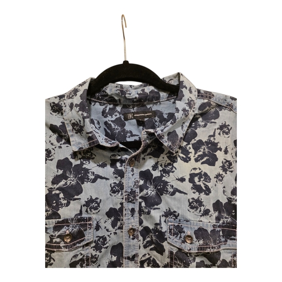 INC INTERNATIONAL CONCEPTS Floral Print Denim Shirt - Size XL - Picture 3 of 8
